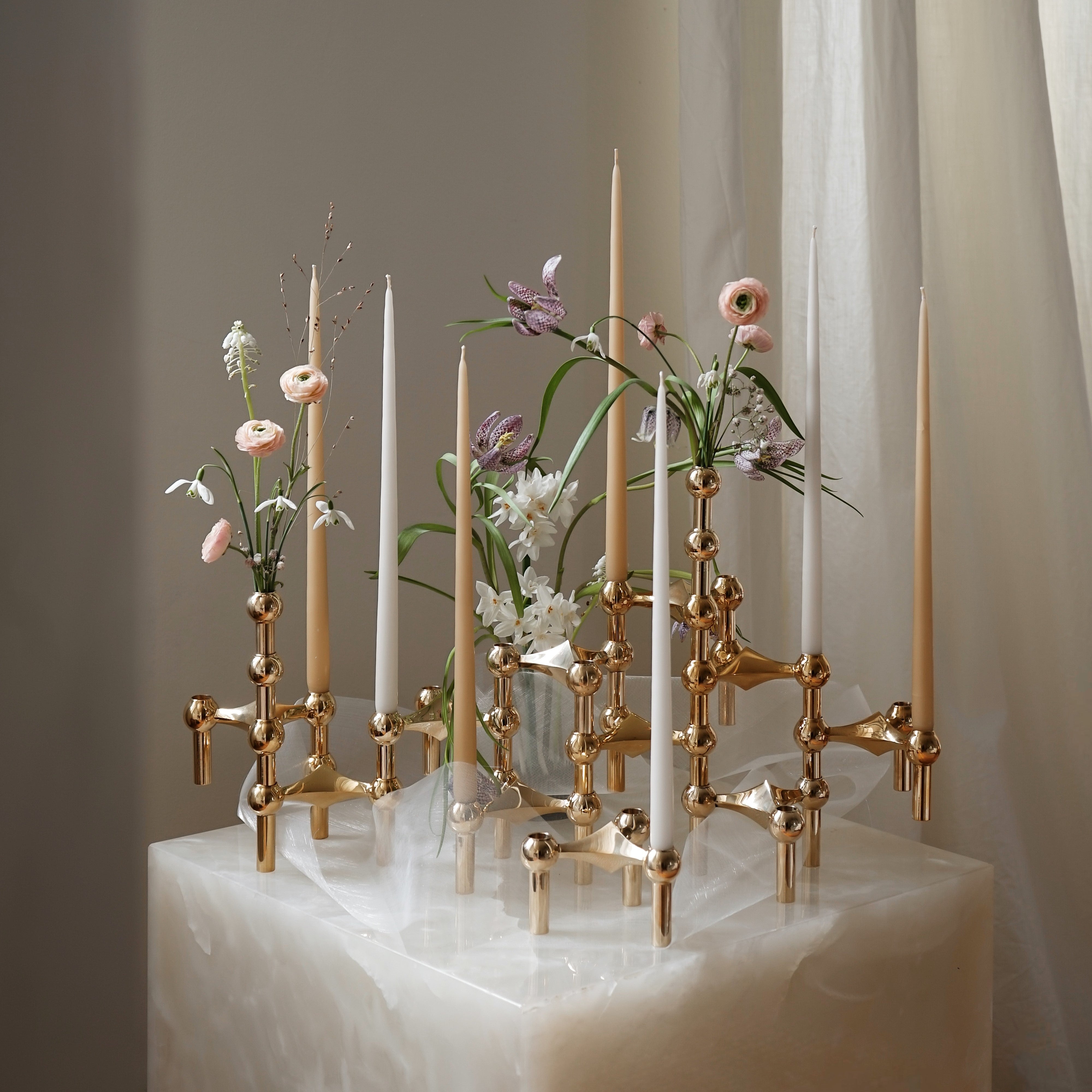 STOFF Nagel Candle Holder, Brass